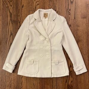 Women's Cream Double-Breasted Coat